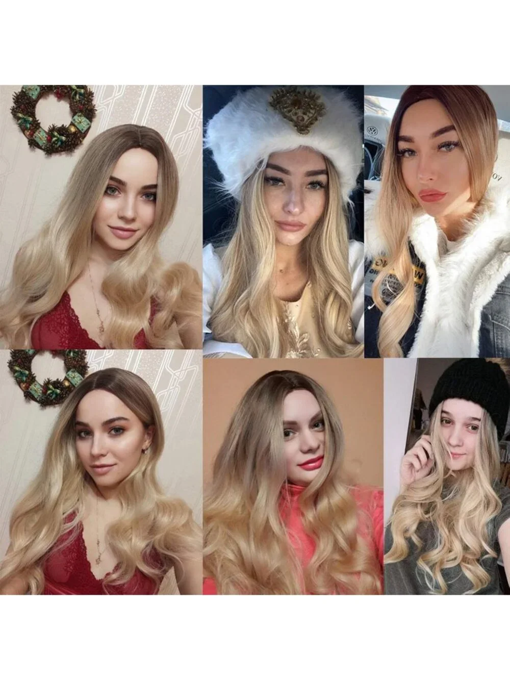 Women's Honey Blonde 26 Inch Natural Looking Heat Resistant Long Wavy Wigs